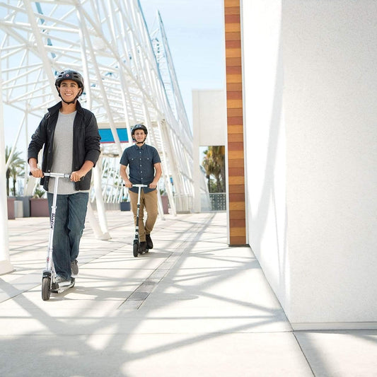 Dluxe Ave. A5 Air Kick Scooter, strong aluminum frame, anti-rattle handlebars and folding system- Silver