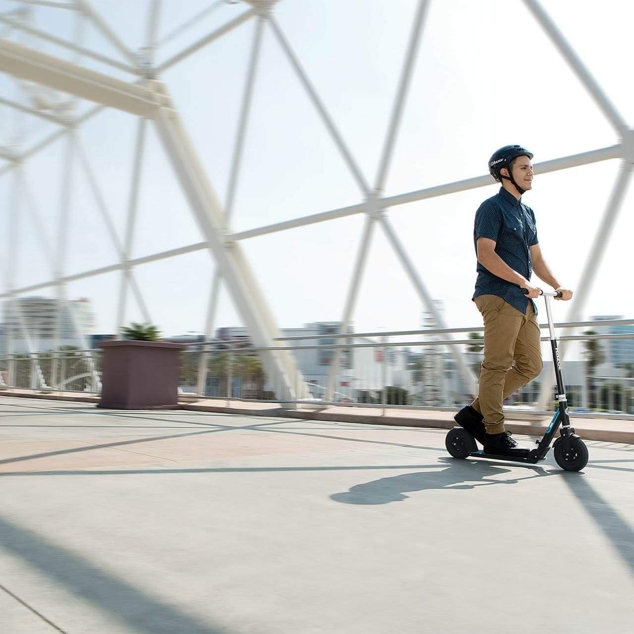 Dluxe Ave. A5 Air Kick Scooter, strong aluminum frame, anti-rattle handlebars and folding system- Silver