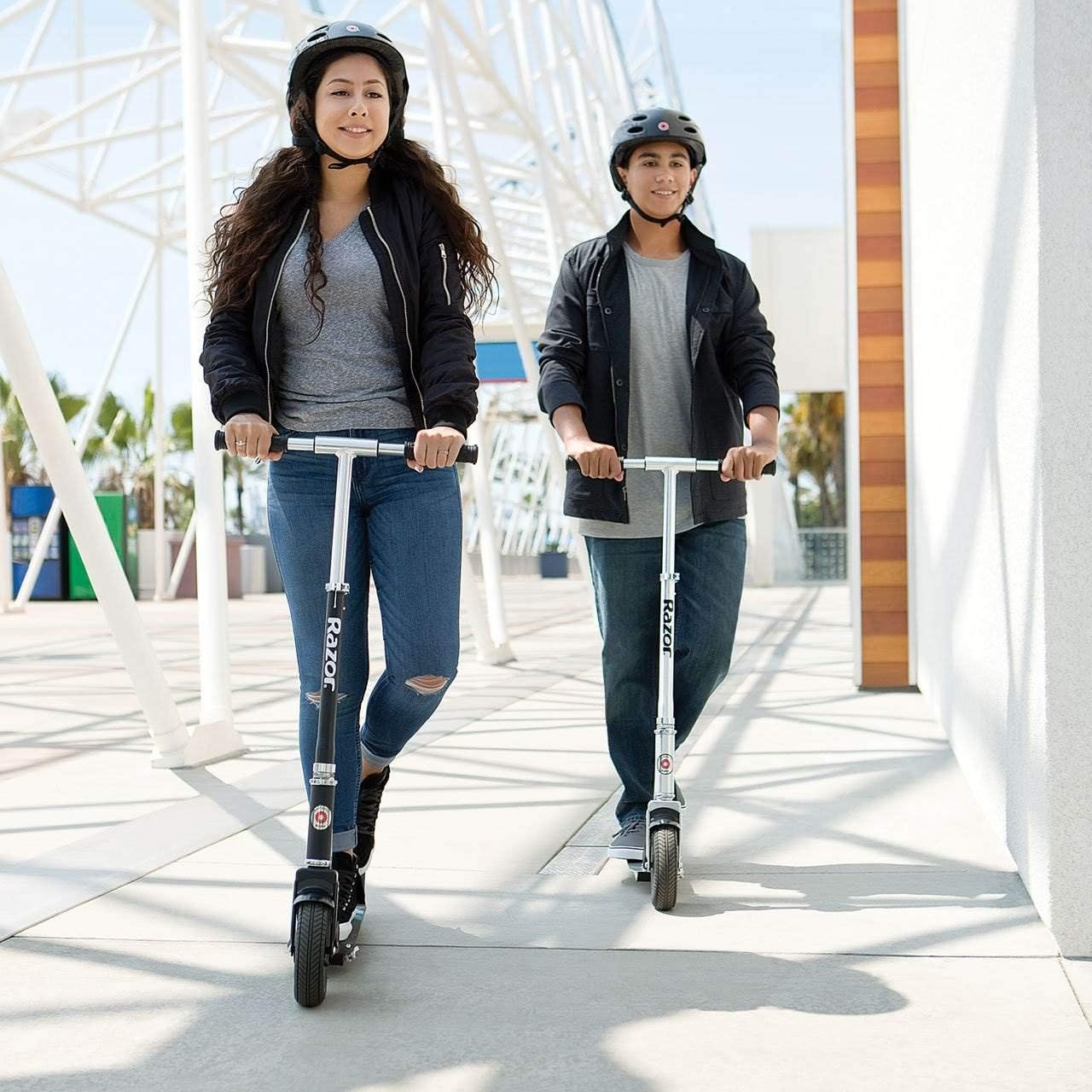 Dluxe Ave. A5 Air Kick Scooter, strong aluminum frame, anti-rattle handlebars and folding system- Silver