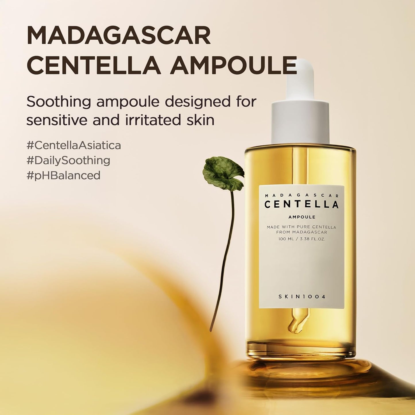 Dluxe Ave. Skin1004 Madagascar  100 Ampoule (100ml or 3.38 floz) / Facial Serum / 100% Centella Asiatica Extract/For soothing sensitive and acne-prone skin