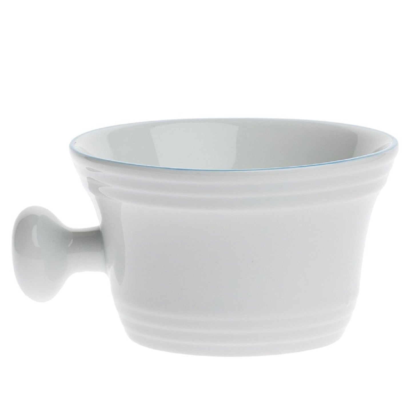 Dluxe Ave. Porcelain Shaving Mug for Lathering Hand-Painted Rim/ Light Blue