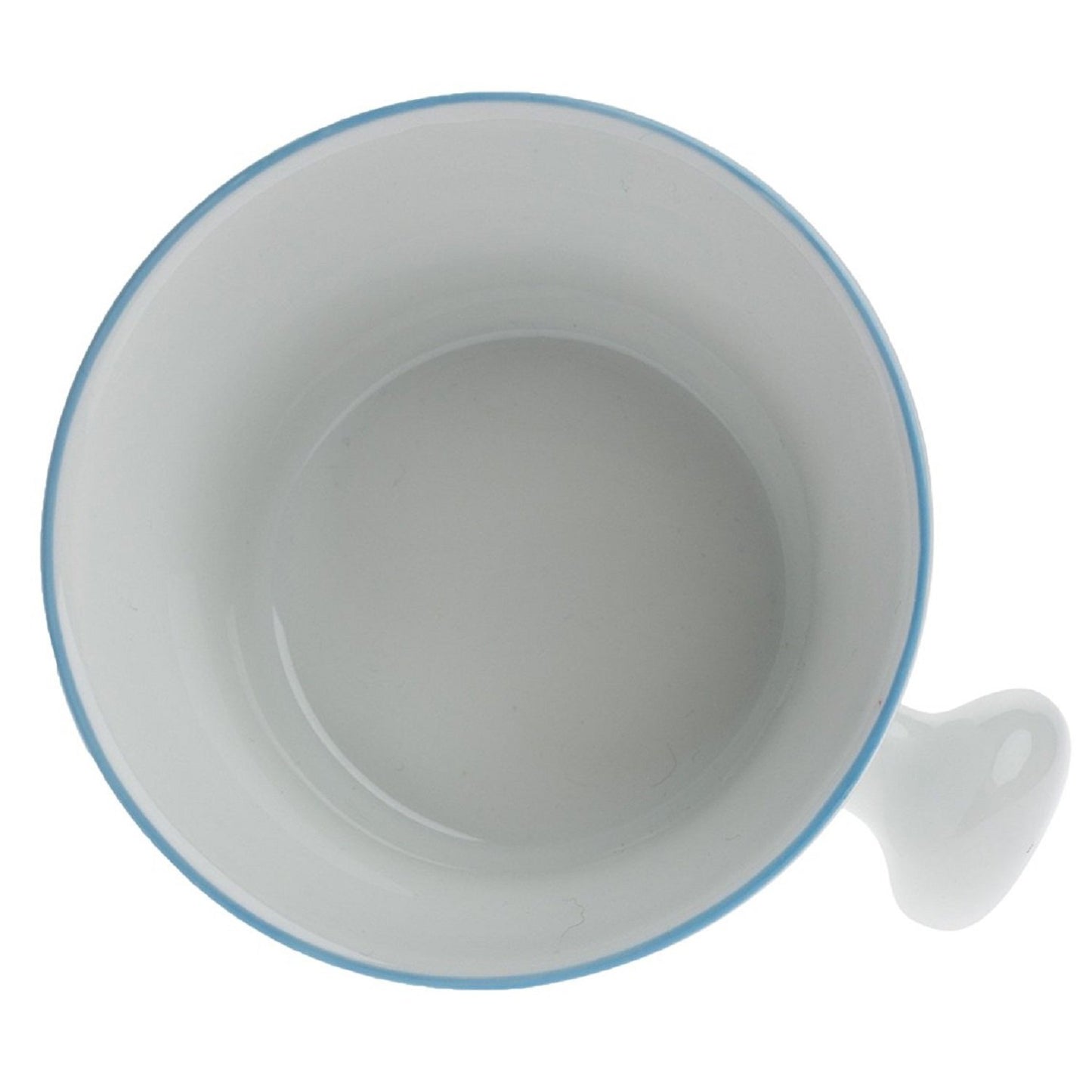 Dluxe Ave. Porcelain Shaving Mug for Lathering Hand-Painted Rim/ Light Blue