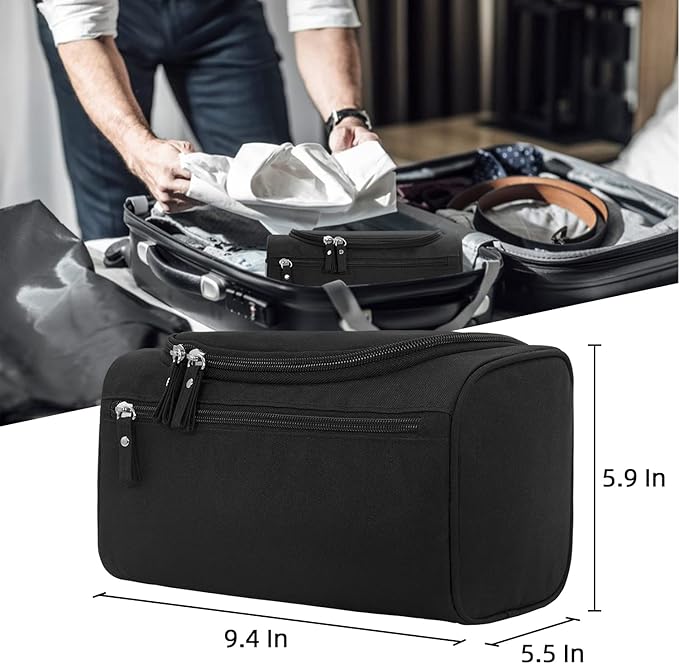 Dluxe Ave. Travel Toiletry Bag for Men and Women/ Hanging Organizer/ Black