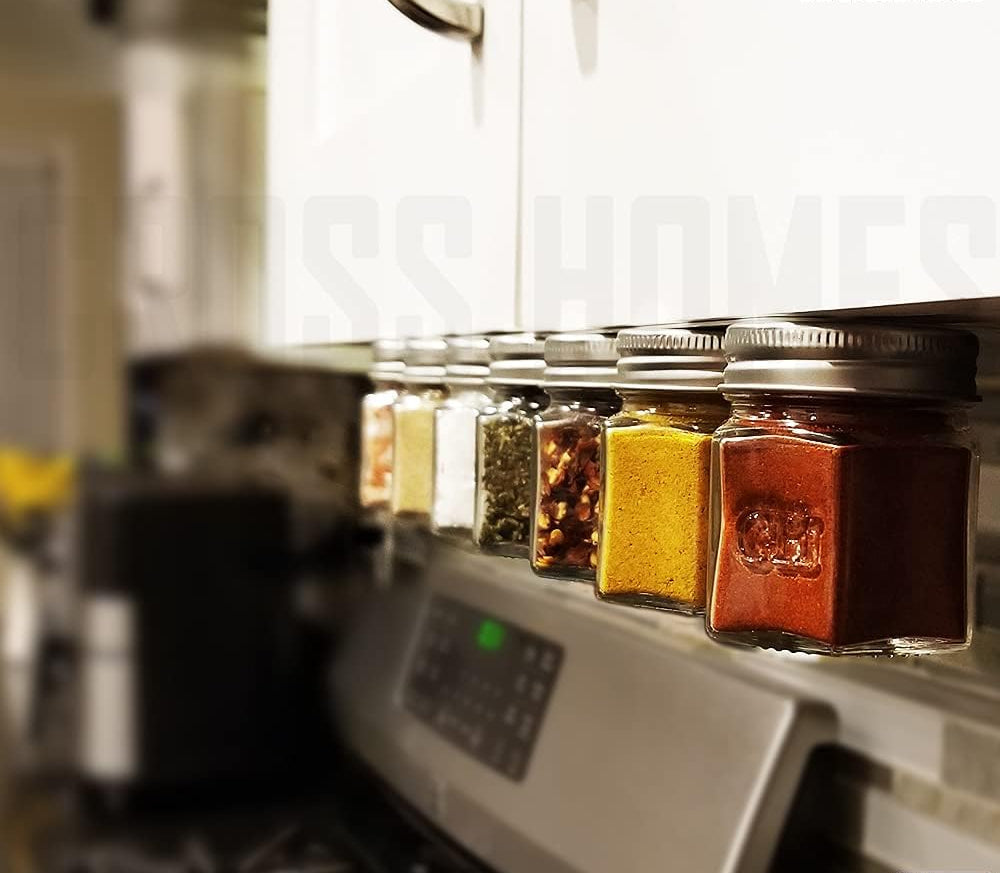 Dluxe Ave. 20 Set Magnetic Spice Jars / Hexagon Glass Spice Jars with Magnetic Lids