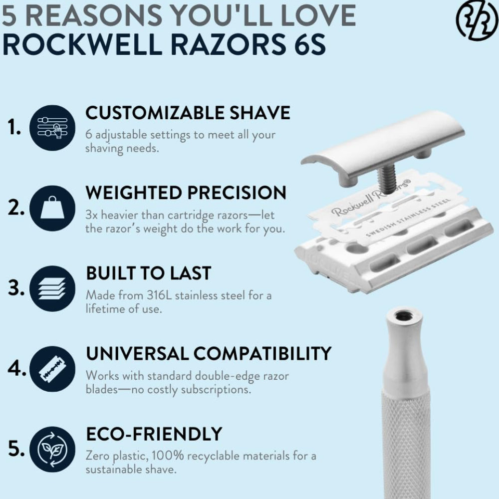 Dluxe Ave. Stainless Steel Double-Edge Safety Razor/ Silver