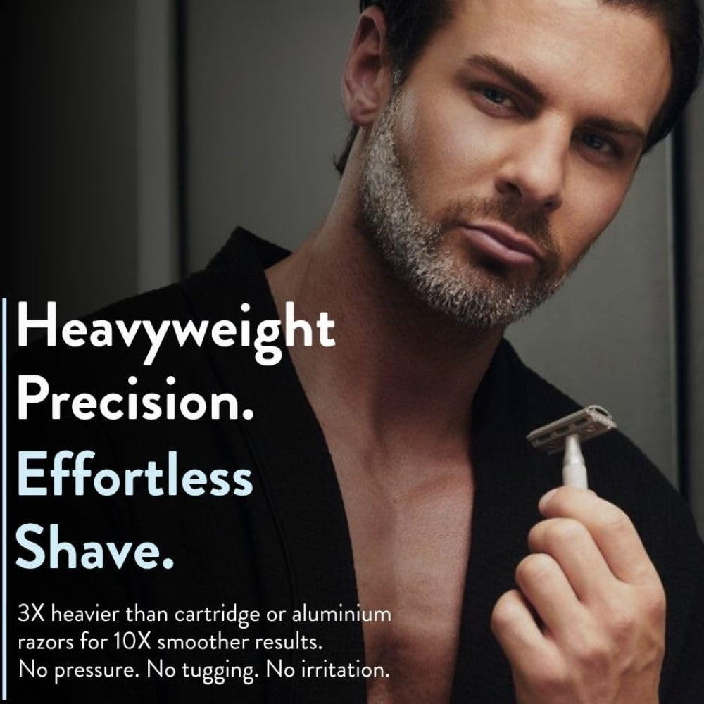 Dluxe Ave. Stainless Steel Double-Edge Safety Razor/ Silver