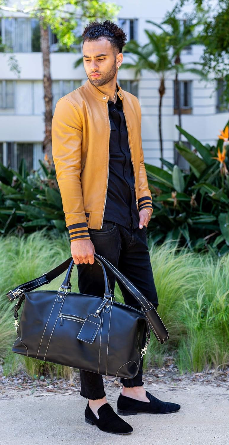 Dluxe Ave.  21 inch Genuine Leather Travel Duffle Bag