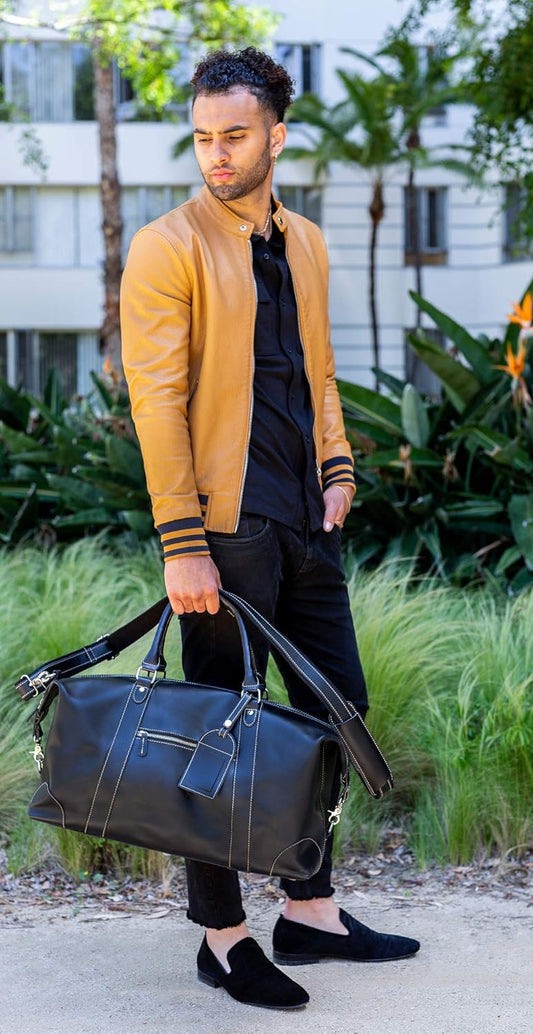 Dluxe Ave.  21 inch Genuine Leather Travel Duffle Bag
