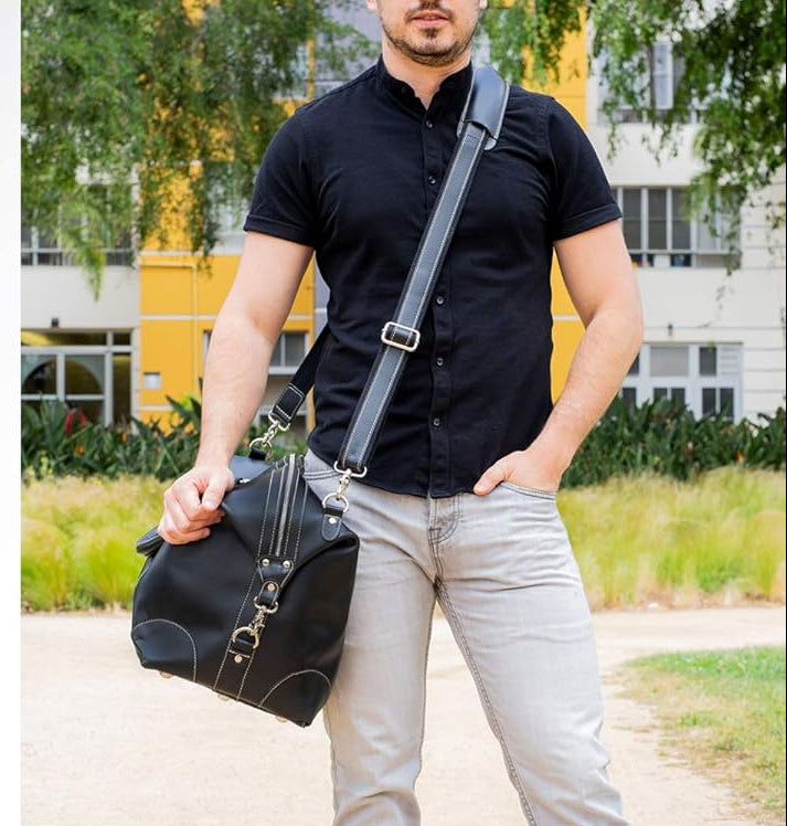 Dluxe Ave.  21 inch Genuine Leather Travel Duffle Bag