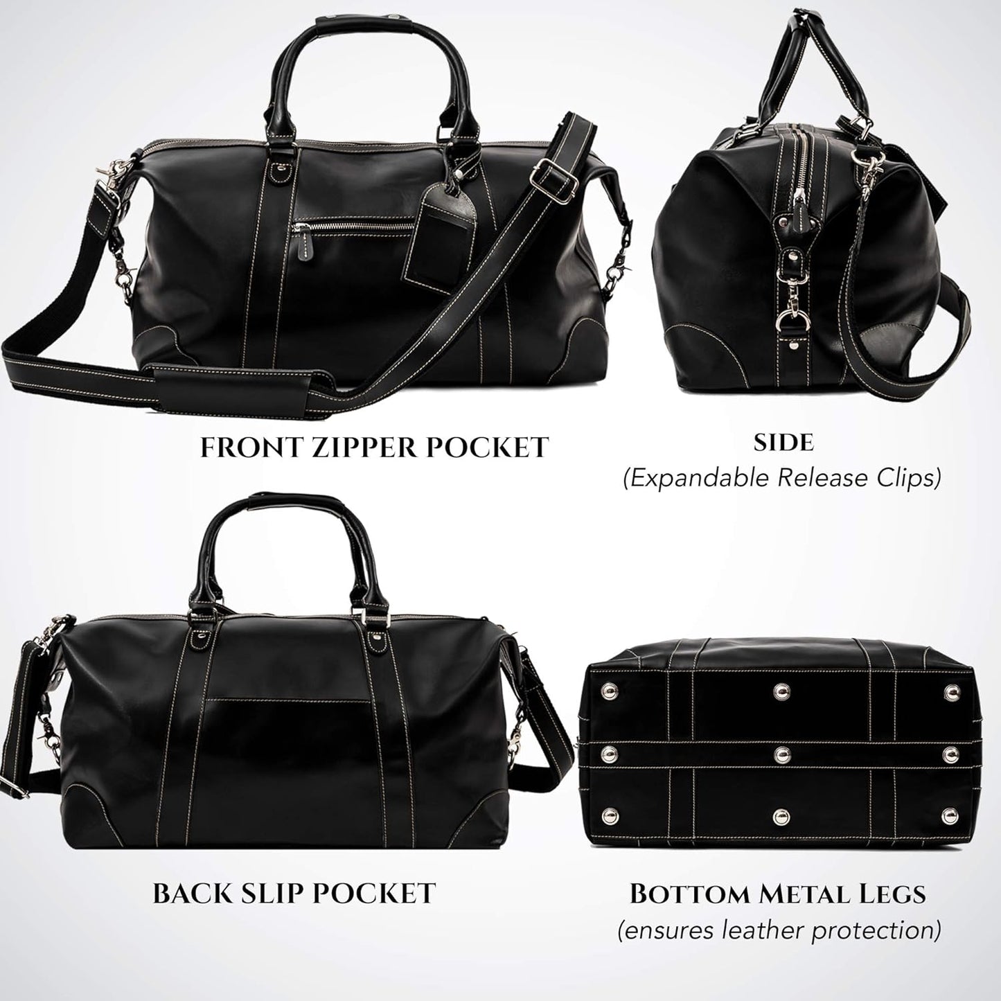 Dluxe Ave.  21 inch Genuine Leather Travel Duffle Bag