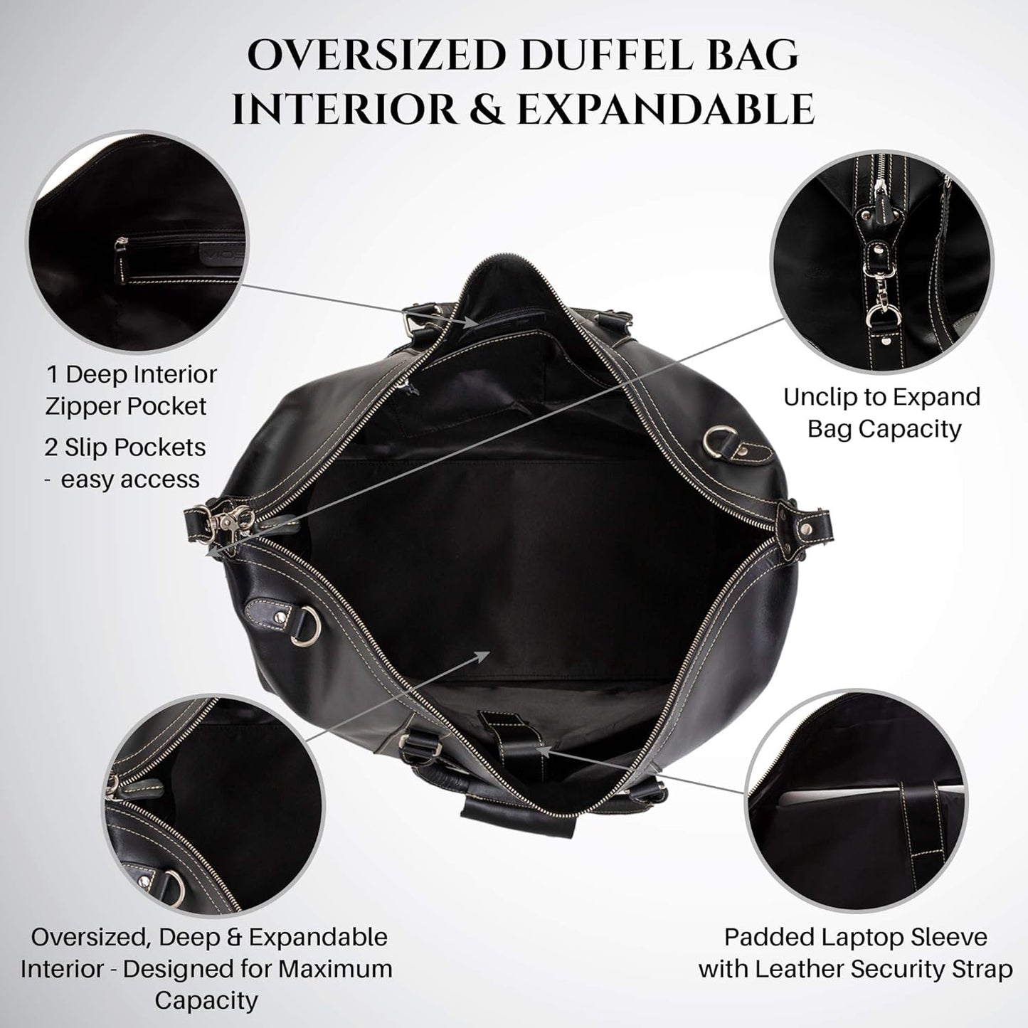 Dluxe Ave.  21 inch Genuine Leather Travel Duffle Bag