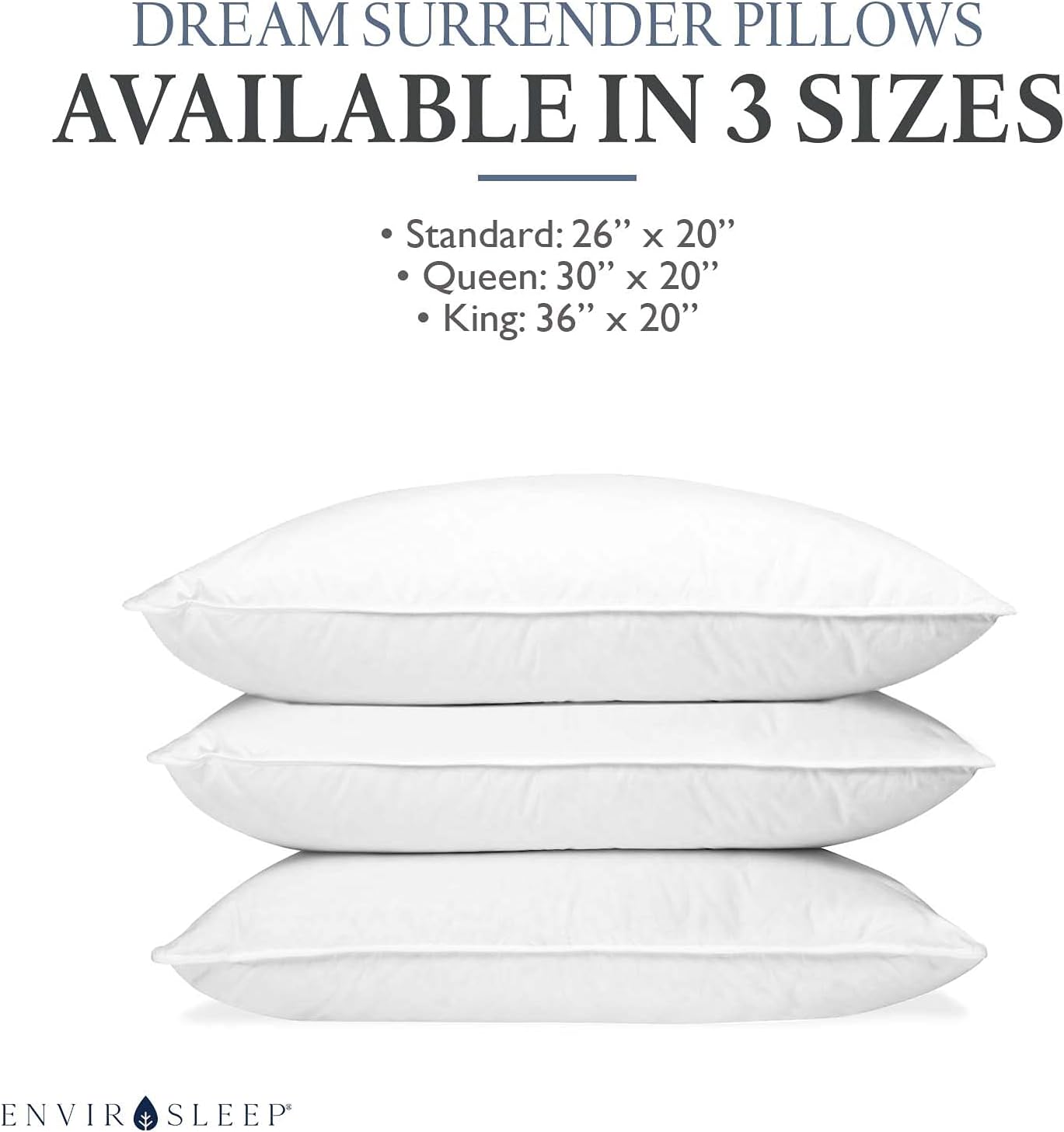 Dluxe Ave. ( KING ) Dream Surrender Pillows, Set of 2, { MED./SUPP. } Luxury Hotel Collection