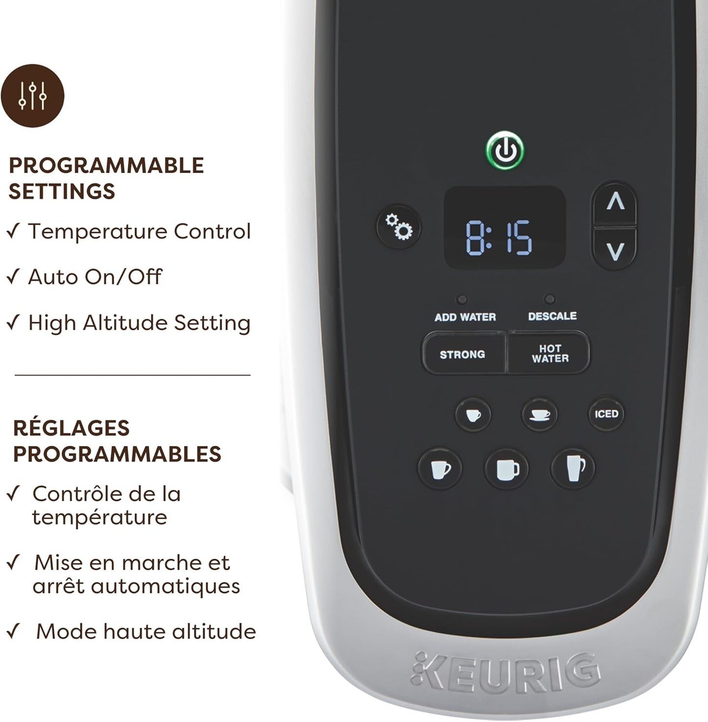 Dluxe Ave. Single Serve K-Cup Pod Programmable Coffeemaker/ Brushed Silver