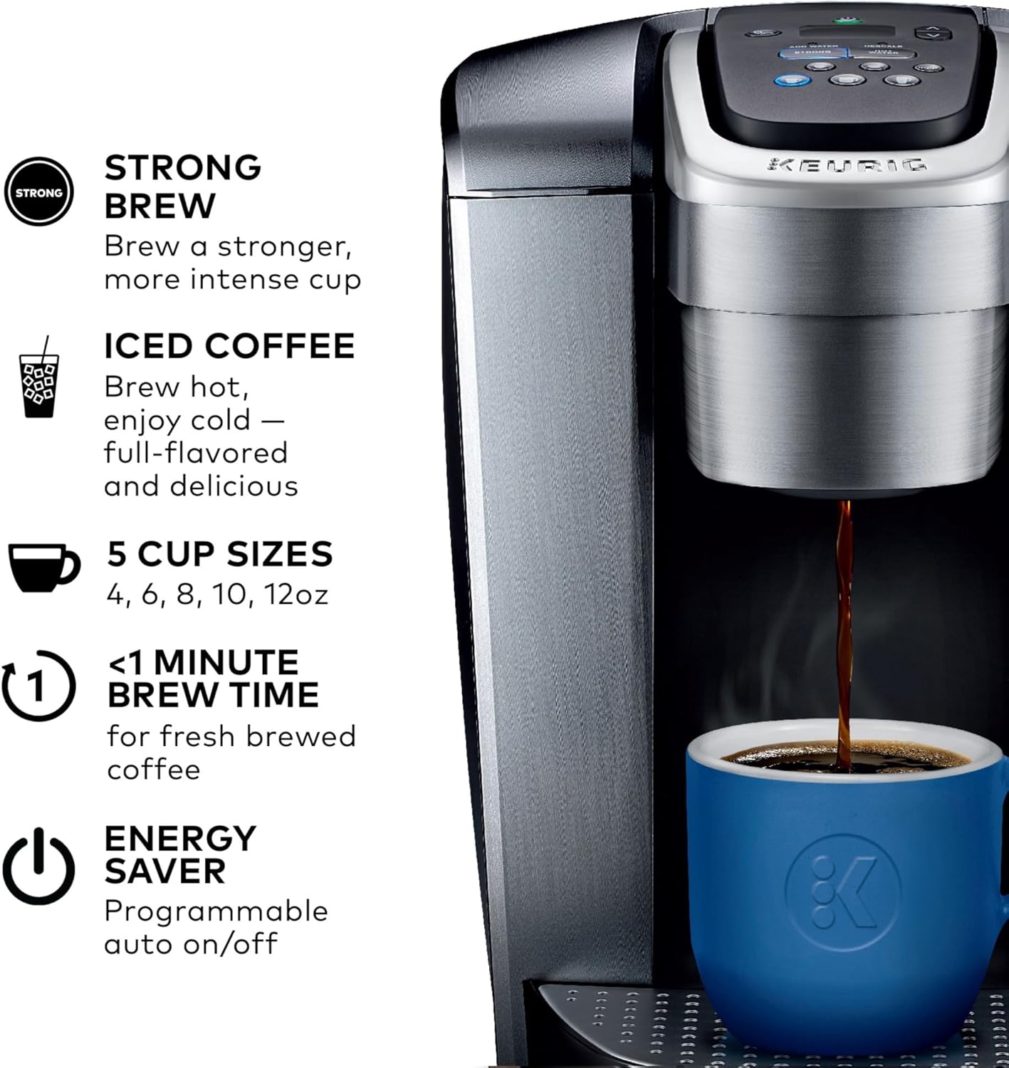 Dluxe Ave. Single Serve K-Cup Pod Programmable Coffeemaker/ Brushed Silver