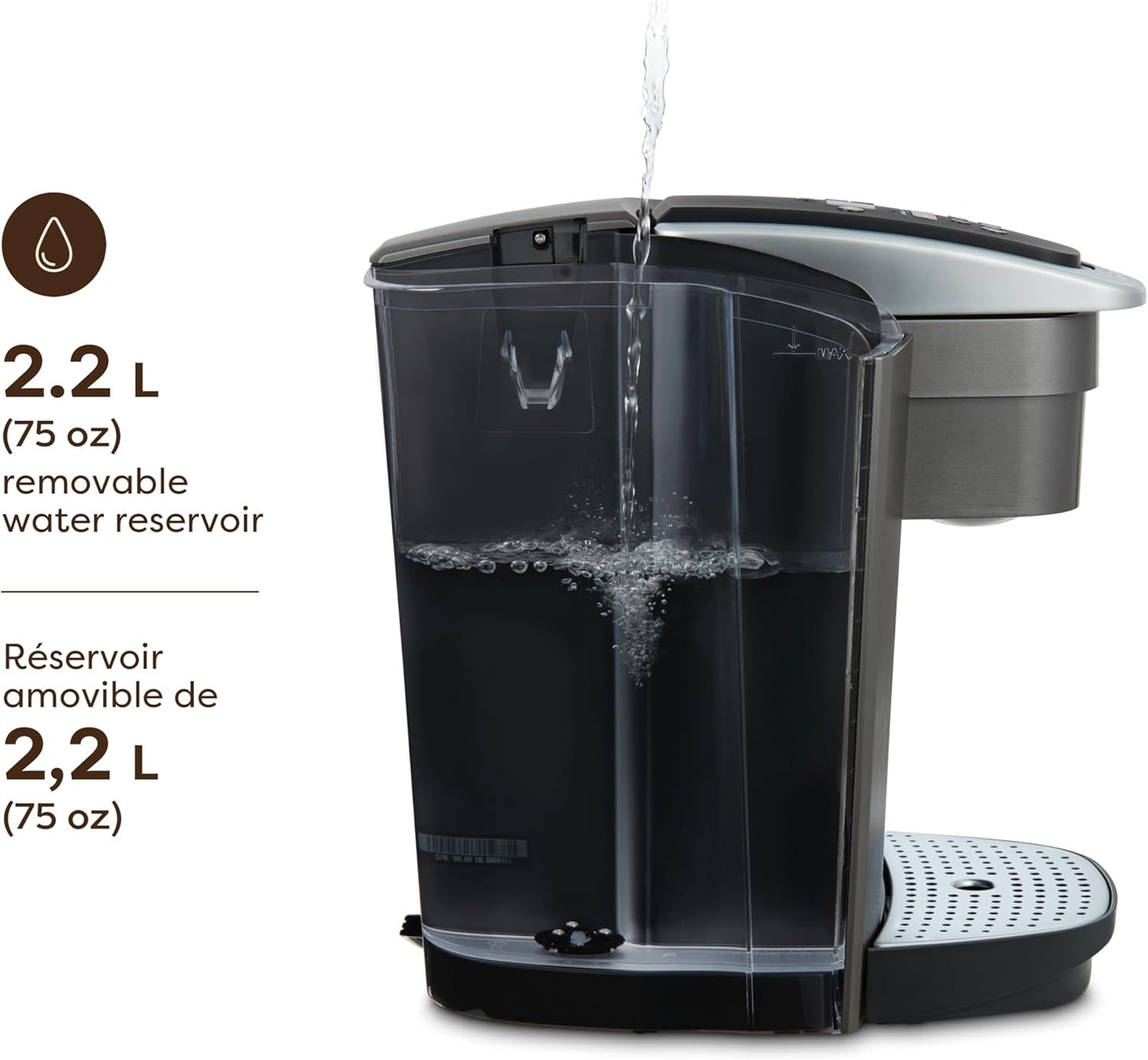 Dluxe Ave. Single Serve K-Cup Pod Programmable Coffeemaker/ Brushed Silver