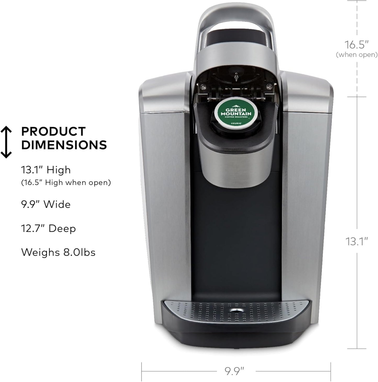 Dluxe Ave. Single Serve K-Cup Pod Programmable Coffeemaker/ Brushed Silver