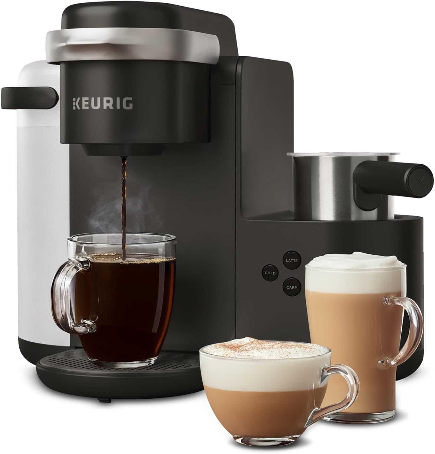 Dluxe Ave. Single Serve Coffee Latte and Cappuccino Maker/ Dark Charcoal