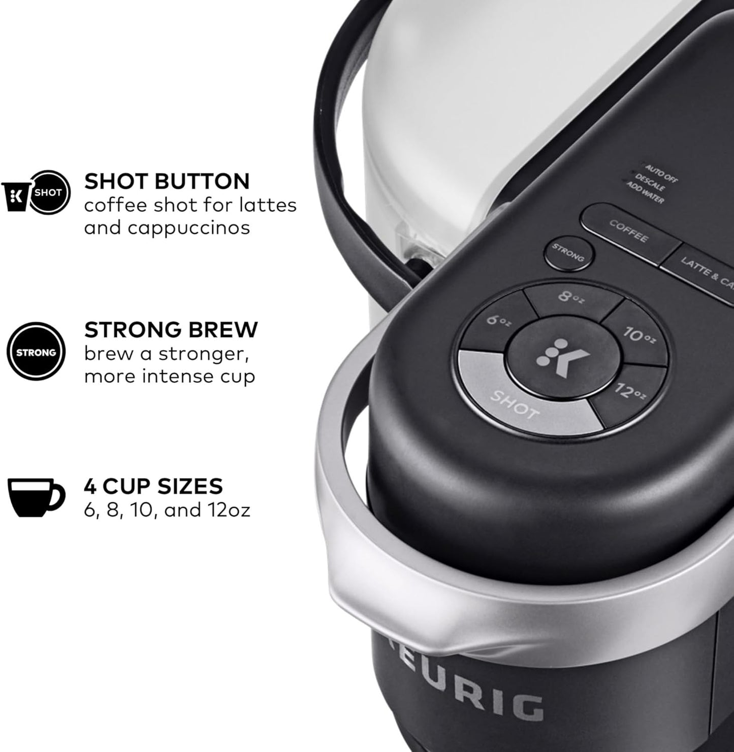 Dluxe Ave. Single Serve Coffee Latte and Cappuccino Maker/ Dark Charcoal
