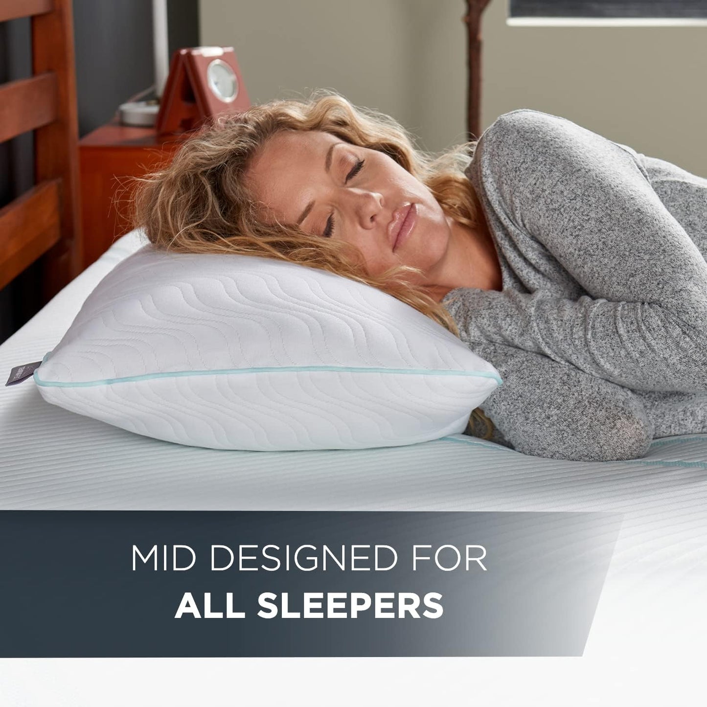 Dluxe Ave. ( KING ) Tempur-Pedic TEMPUR-Cloud ProMid Memory Foam Pillow, { SOFT/ MED. } Set of 1, White
