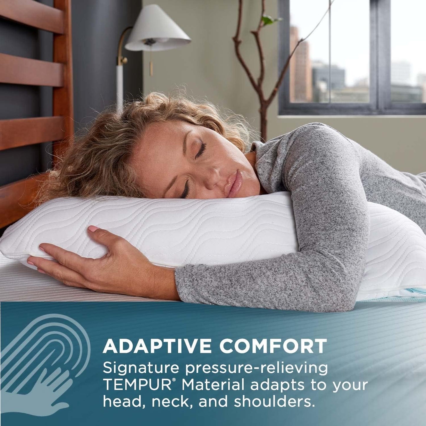 Dluxe Ave. ( KING ) Tempur-Pedic TEMPUR-Cloud ProMid Memory Foam Pillow, { SOFT/ MED. } Set of 1, White