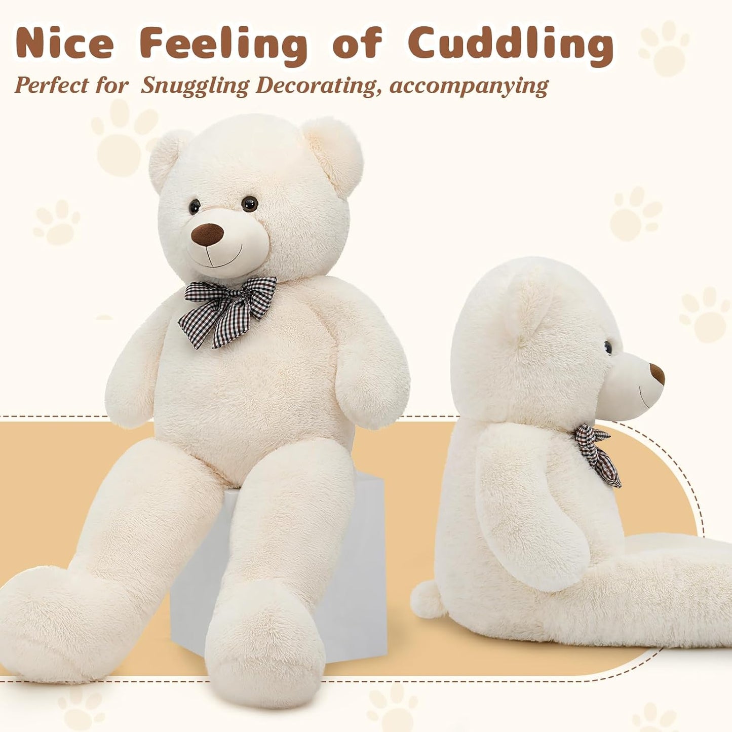 Dluxe Ave.  Life Size Giant Jumbo Teddy Bear 55 inch Big Stuffed Animals Chucky Plush Large Bear