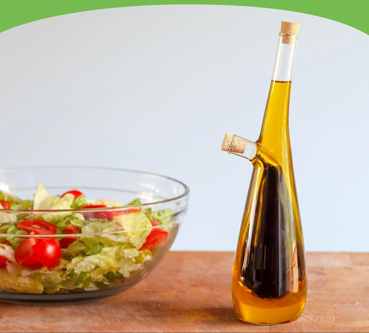 Dluxe Ave. Glass Olive Oil and Vinegar Dispenser Bottle (15 Ounces & 10 Ounces)