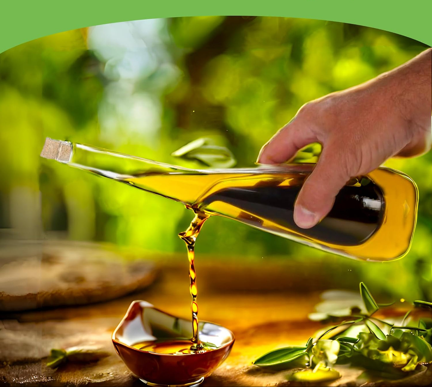 Dluxe Ave. Glass Olive Oil and Vinegar Dispenser Bottle (15 Ounces & 10 Ounces)