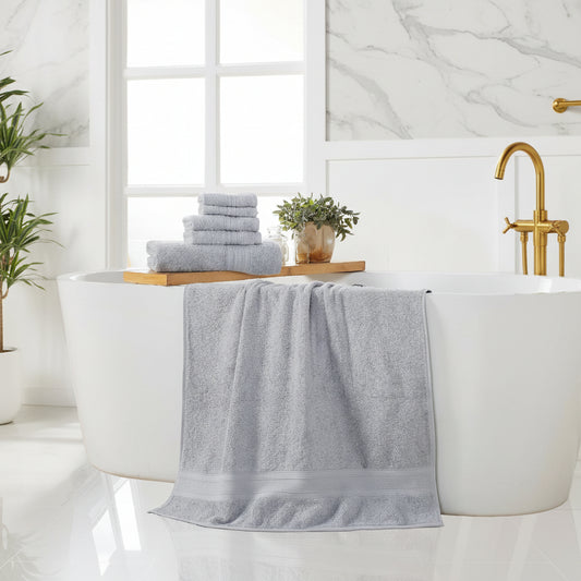 Dluxe Ave. Soft & Plush Luxury Towel Set/ 100% Cotton /Silverish Grey
