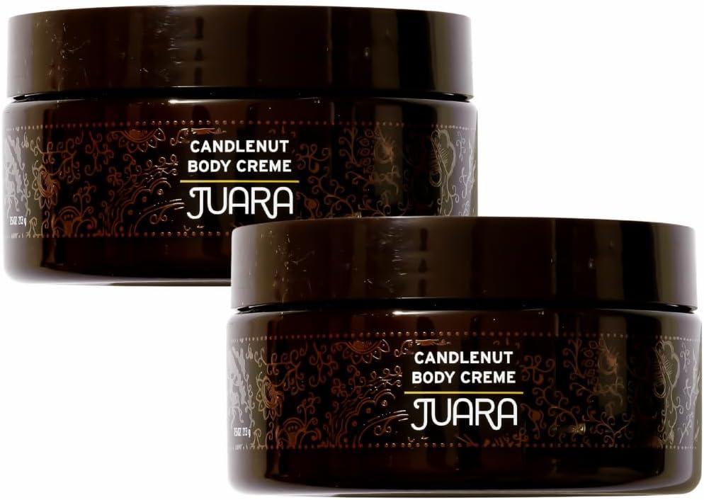 Dluxe Ave. Juara - Candlenut Body Creme | Moisturizing Lotion | Dry Skin Hydration | Skin Hands & Feet Cream | Soothing Skincare Balm | Cruelty Free Paraben & Sulfate Free Vegetarian | 7.5 oz (2-Pack)