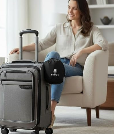 Dluxe Ave. Memory Foam Airplane Pillow/ Neck Support / Carry Bag & Clip/ Grey