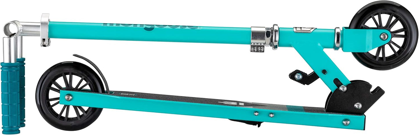Dluxe Ave.Trace 120 Kick Scooter for Youth Adult Boys and Girls, Lightweight, Quick-Release & Easy Folding Scooter With 120mm Wheels Kickstand (Teal)