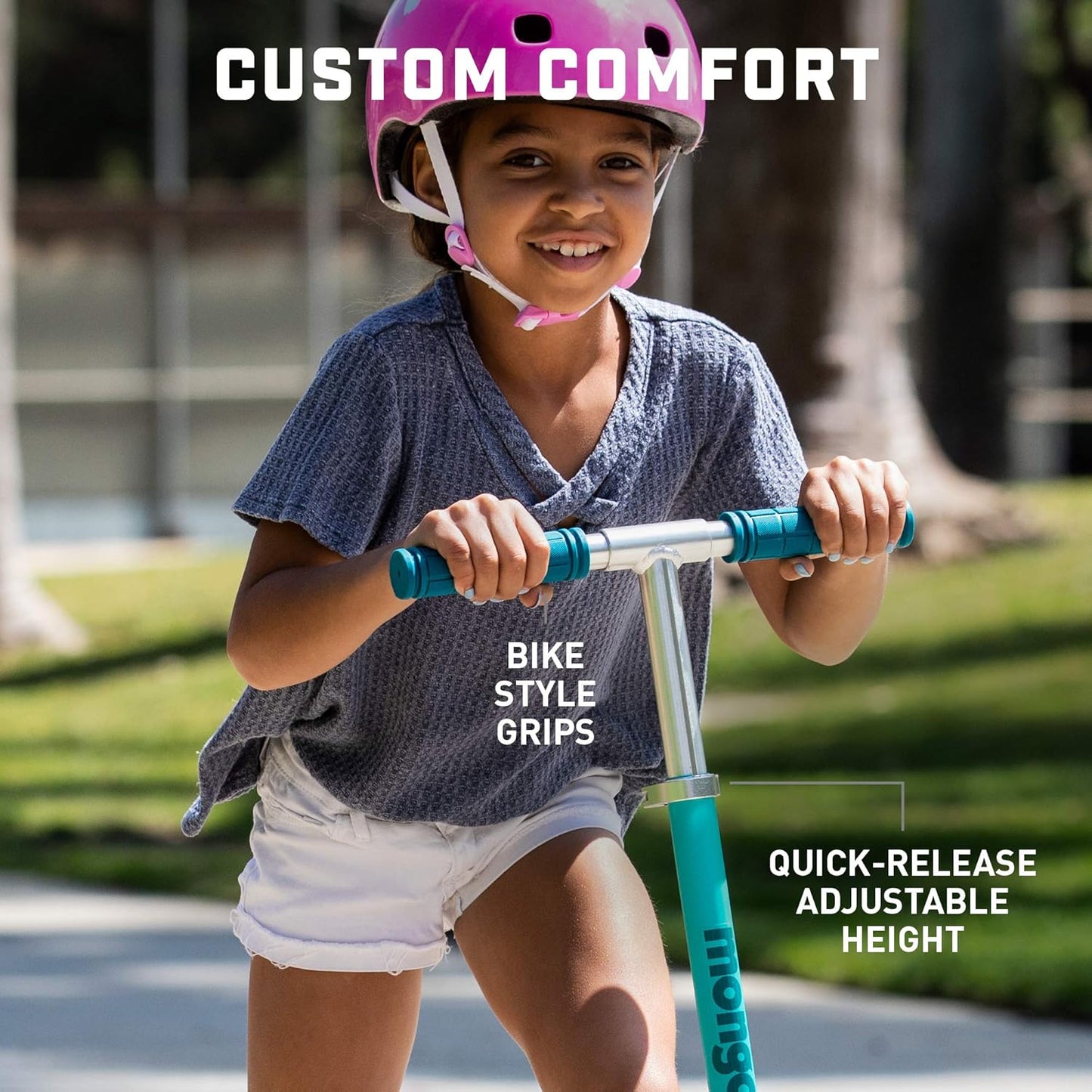 Dluxe Ave.Trace 120 Kick Scooter for Youth Adult Boys and Girls, Lightweight, Quick-Release & Easy Folding Scooter With 120mm Wheels Kickstand (Teal)