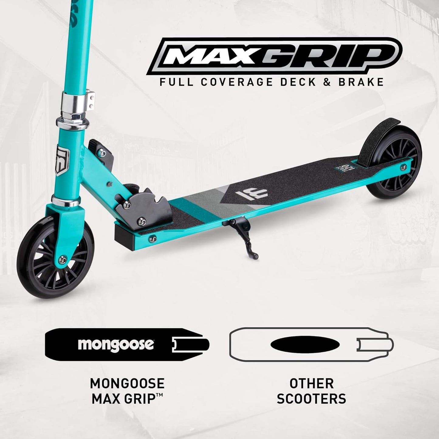 Dluxe Ave.Trace 120 Kick Scooter for Youth Adult Boys and Girls, Lightweight, Quick-Release & Easy Folding Scooter With 120mm Wheels Kickstand (Teal)