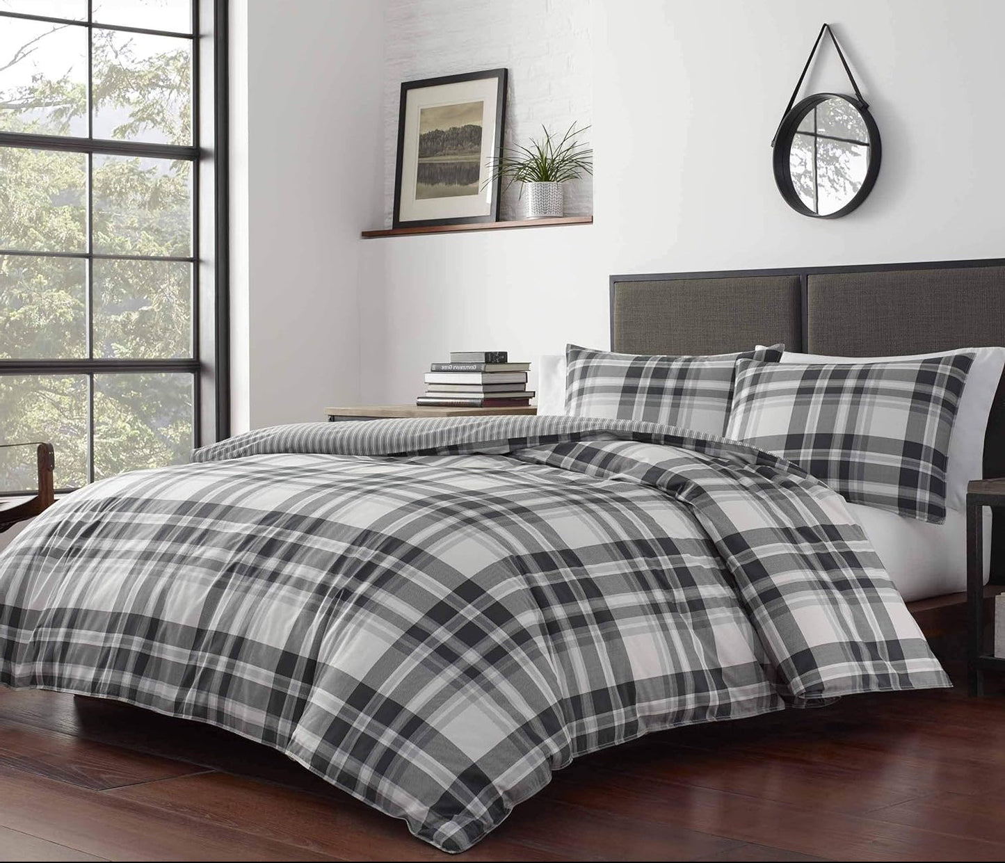Dluxe Ave. (FULL/QUEEN) Collection 100% Cotton 3-Piece Set, Grey