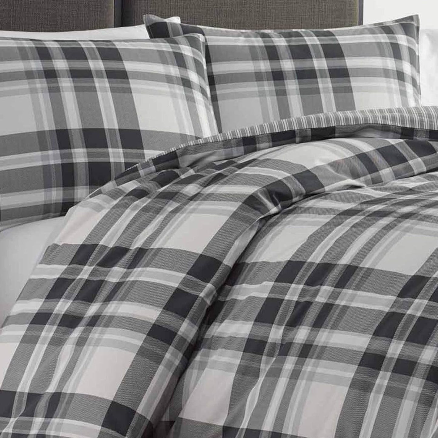 Dluxe Ave. (FULL/QUEEN) Collection 100% Cotton 3-Piece Set, Grey
