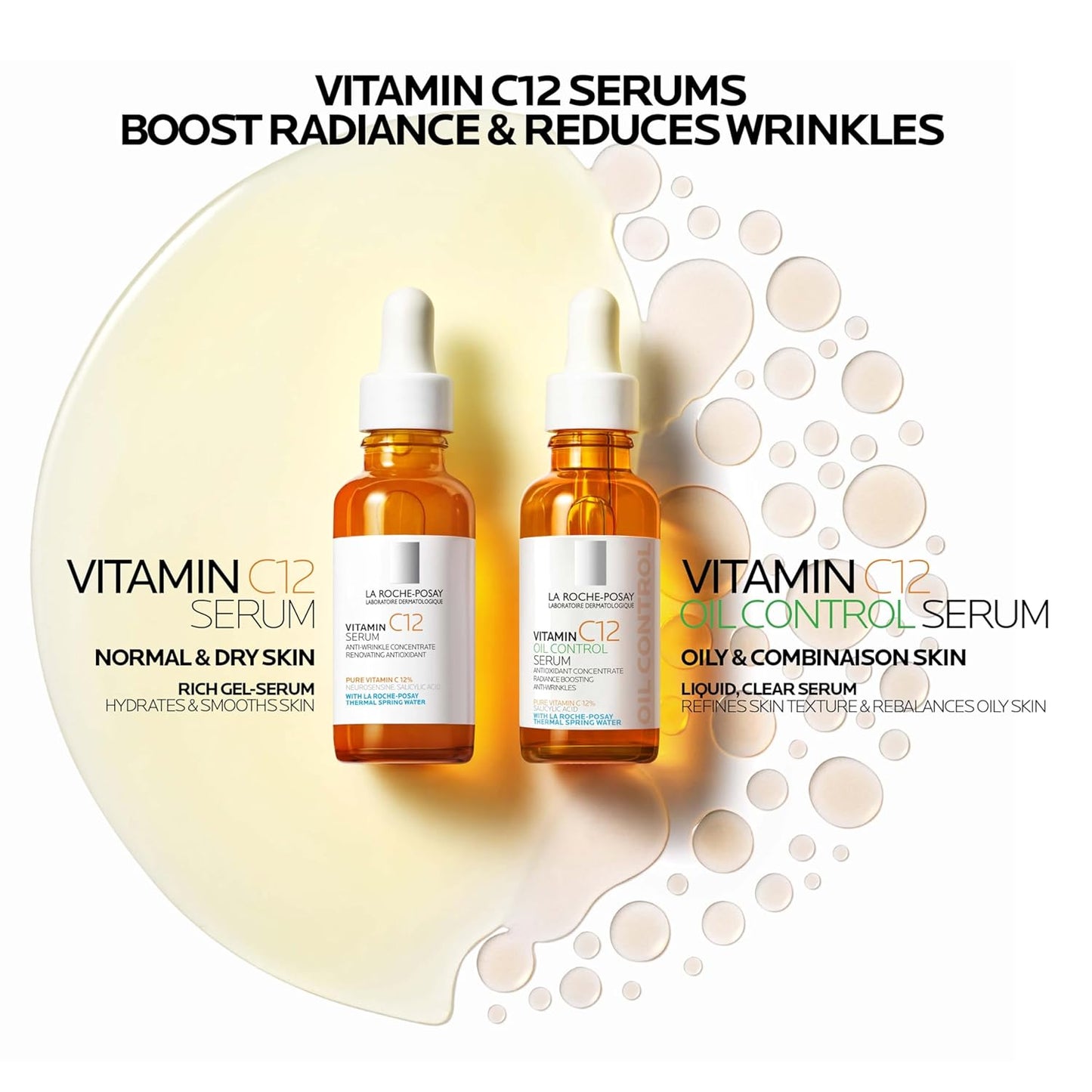 Dluxe Ave. La Roche-Posay Pure 10% Vitamin C Serum For Face With Hyaluronic Acid & Salicylic Acid Hydrating & Brightening Serum Boost Radiance & Reduce Wrinkles Paraben Free