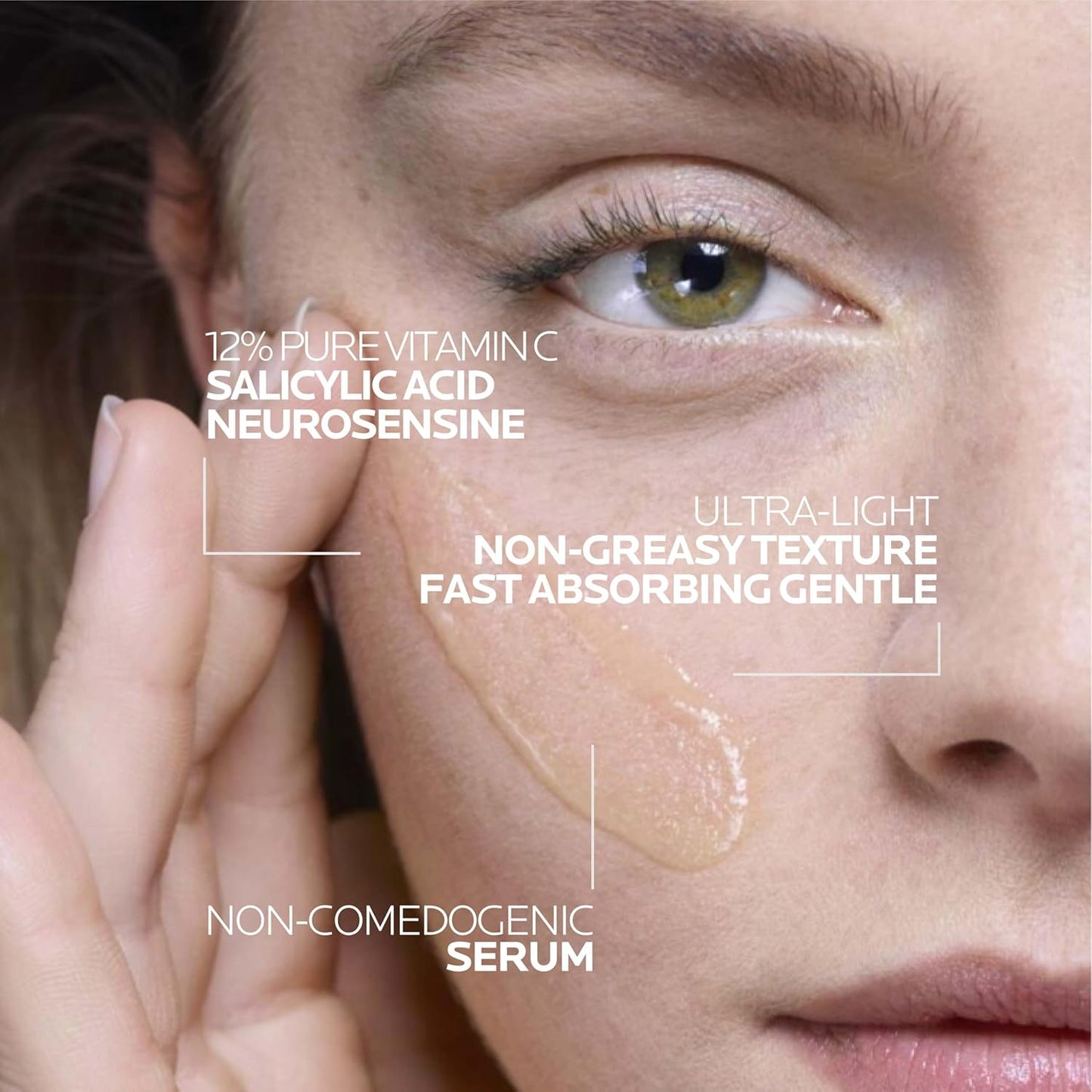 Dluxe Ave. La Roche-Posay Pure 10% Vitamin C Serum For Face With Hyaluronic Acid & Salicylic Acid Hydrating & Brightening Serum Boost Radiance & Reduce Wrinkles Paraben Free