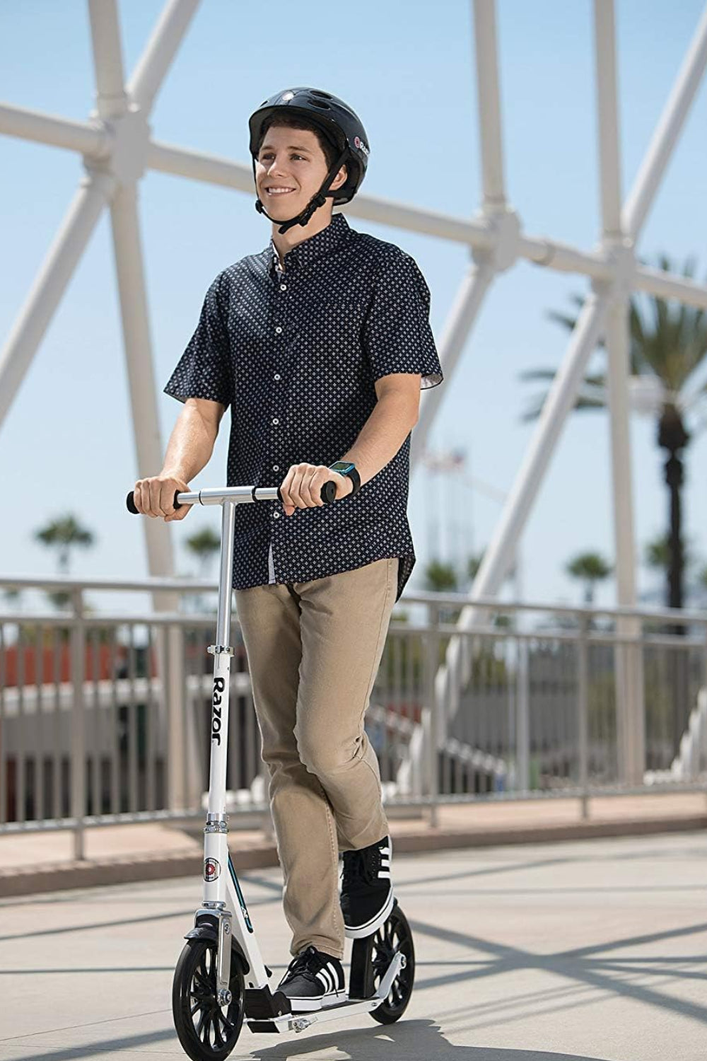 Dluxe Ave. A6 Kick Scooter for riders ages 8 and up/ weighing up to 220 pounds (100 kg)/ White