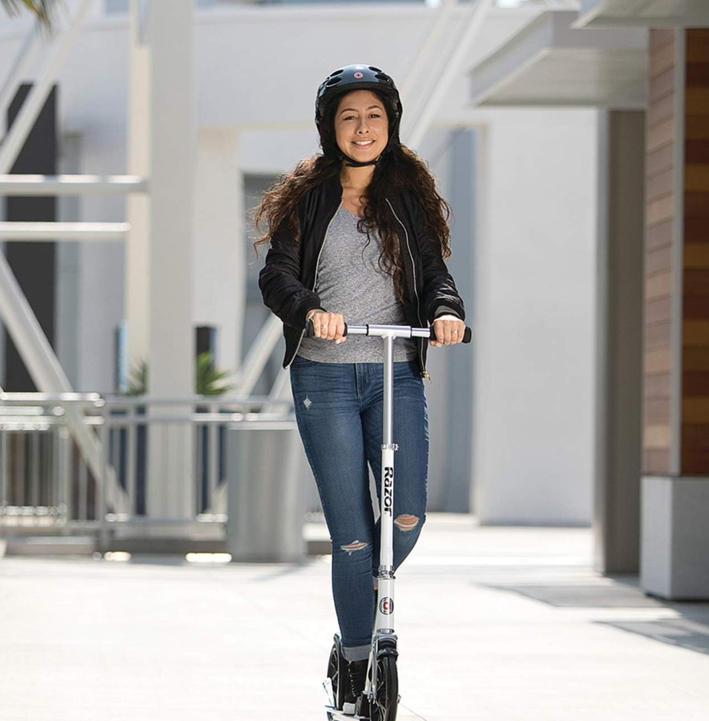 Dluxe Ave. A6 Kick Scooter for riders ages 8 and up/ weighing up to 220 pounds (100 kg)/ White