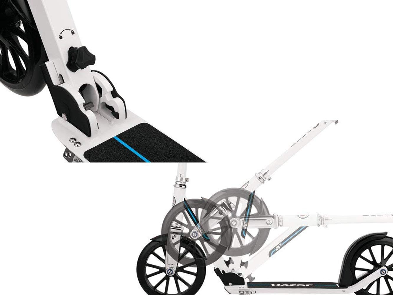 Dluxe Ave. A6 Kick Scooter for riders ages 8 and up/ weighing up to 220 pounds (100 kg)/ White
