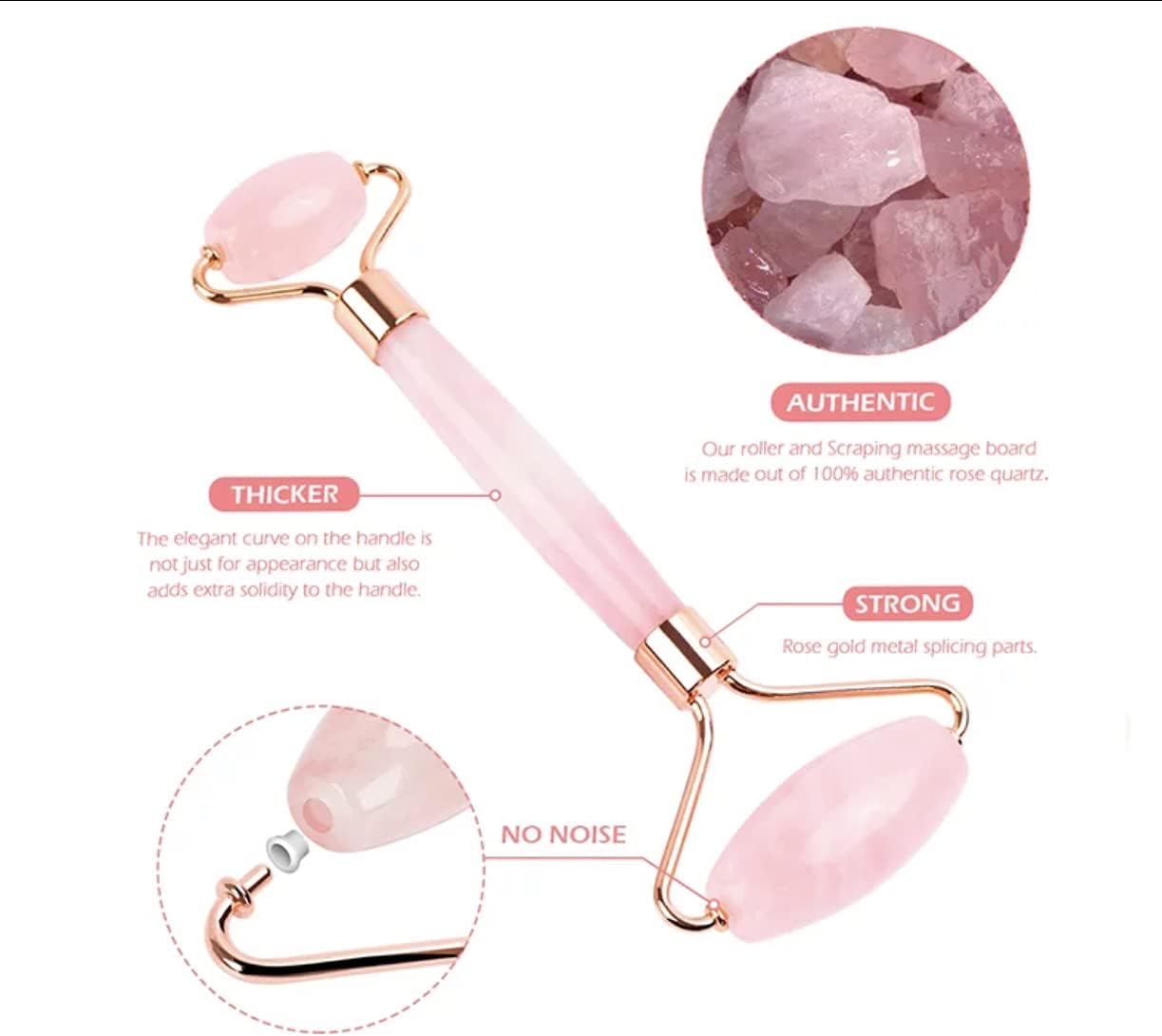 Dluxe Ave. Face Roller Skin Care - Jade Roller Gua Sha Set Rose Quartz Face Roller | Ultimate Facial Skin Care Products & Beauty Products Tools | Jade Facial Roller for Face and Eye Massager