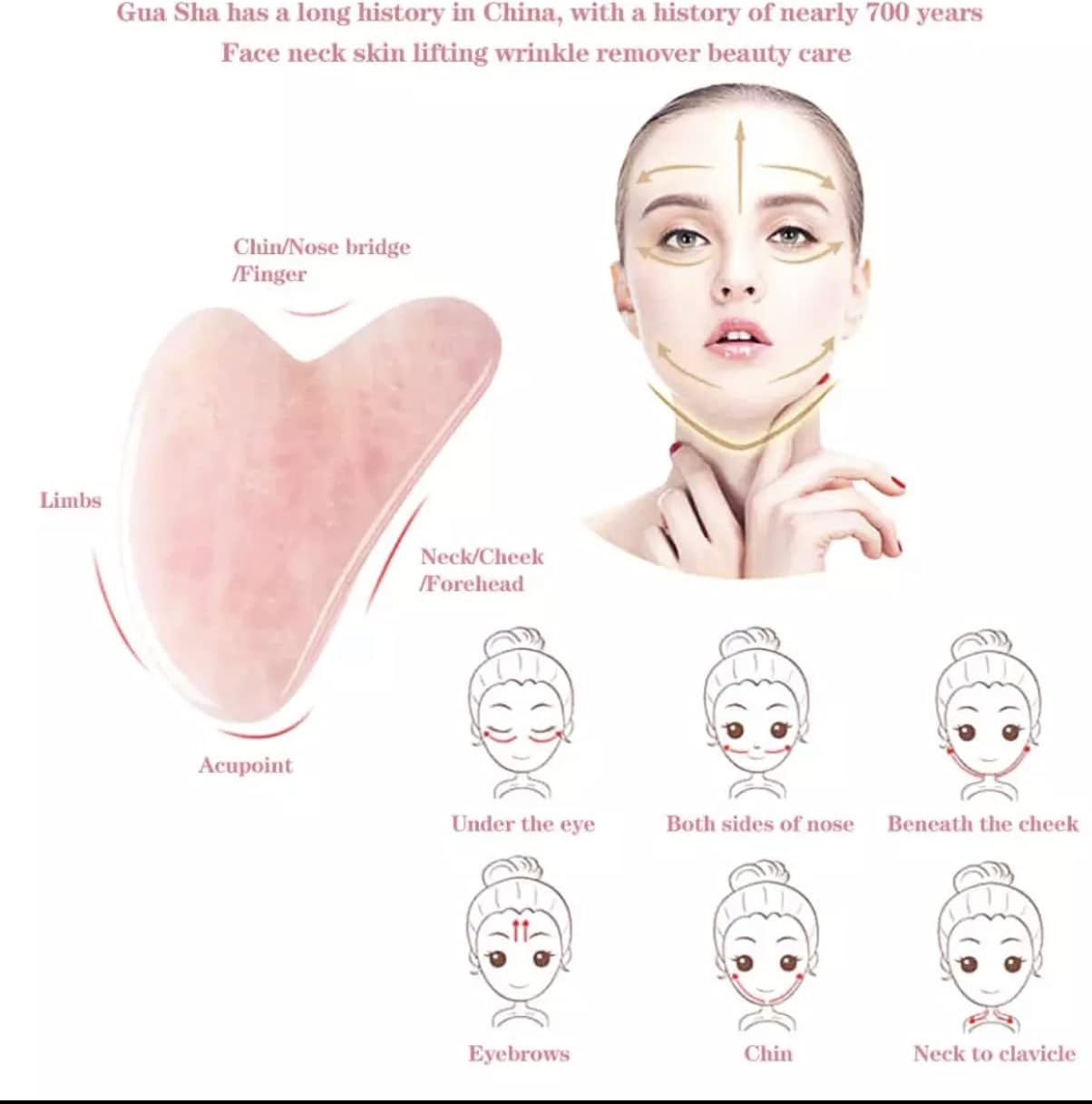 Dluxe Ave. Face Roller Skin Care - Jade Roller Gua Sha Set Rose Quartz Face Roller | Ultimate Facial Skin Care Products & Beauty Products Tools | Jade Facial Roller for Face and Eye Massager