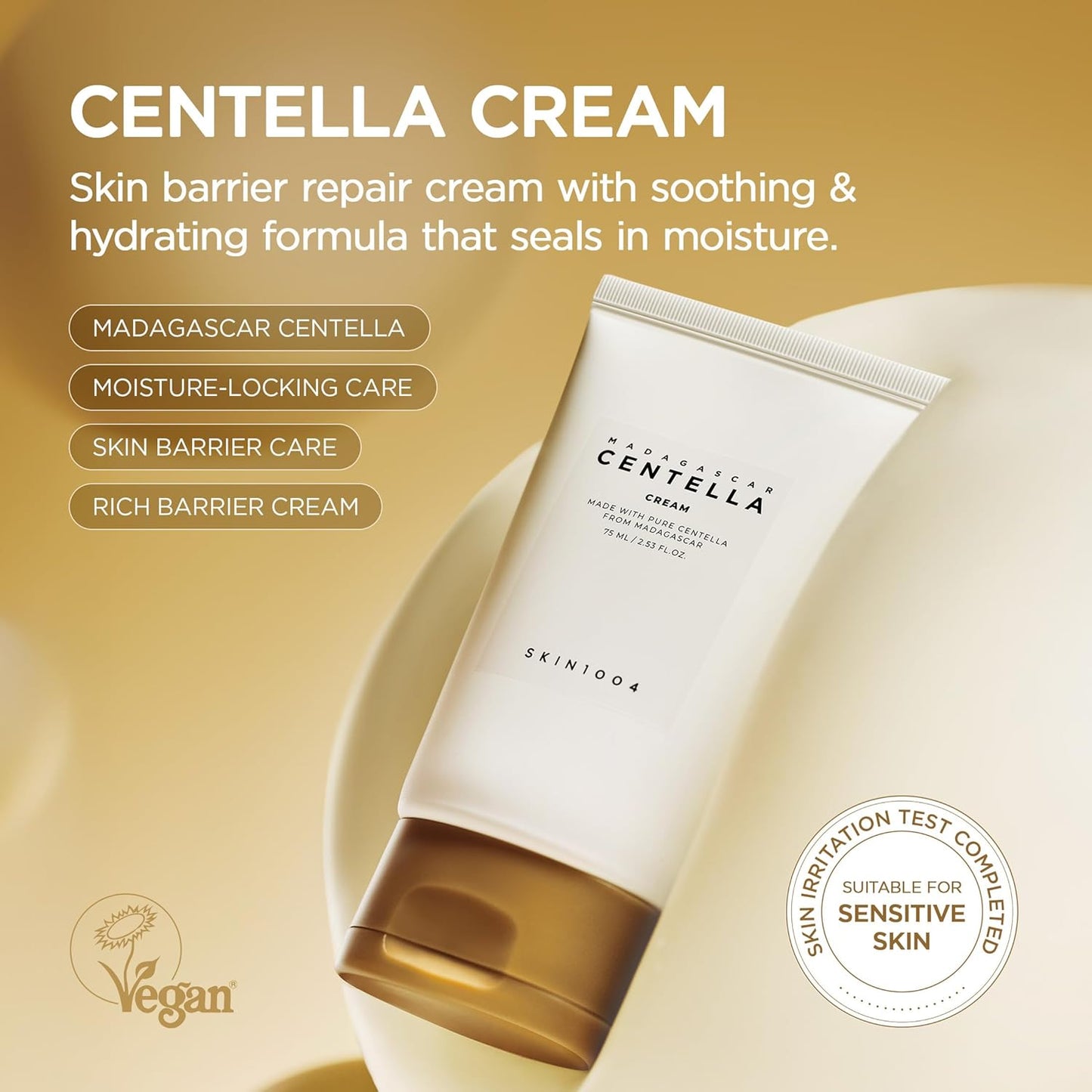 Dluxe Ave. SKIN1004 Madagascar Centella Cream 2.53 fl.oz Organic Ingredients Moisturizing Brightening Wrinkle Care