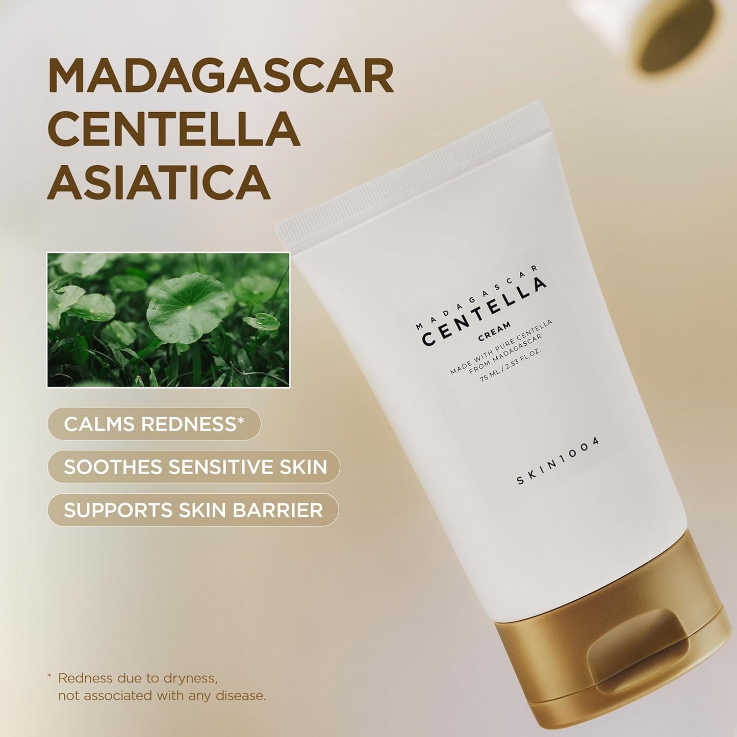 Dluxe Ave. SKIN1004 Madagascar Centella Cream 2.53 fl.oz Organic Ingredients Moisturizing Brightening Wrinkle Care