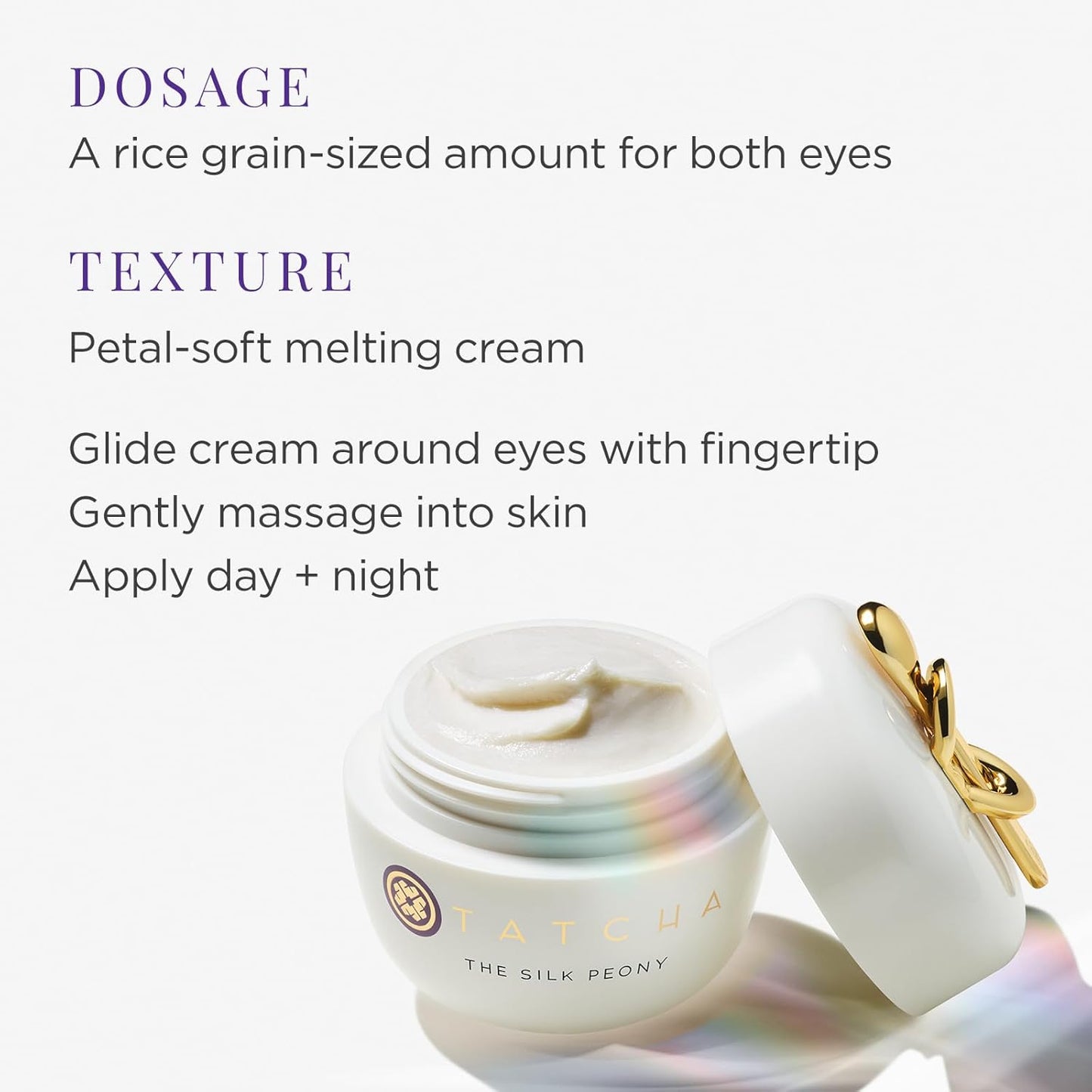 Dluxe Ave. TATCHA The Silk Peony Melting Under Eye Cream | Hydration with Line-Smoothing Eye Cream for Wrinkles and Hydration | 15 ml / 0.5 oz