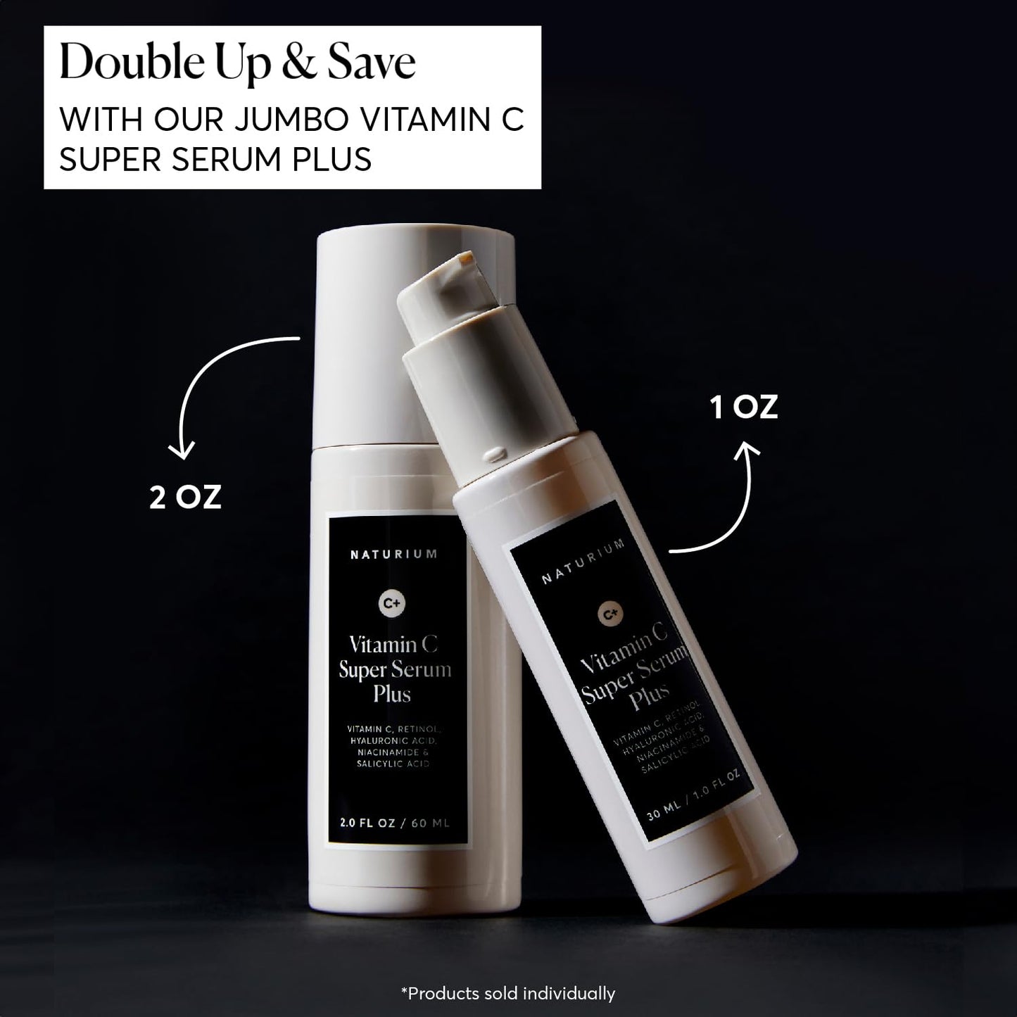 Dluxe Ave. Vitamin C Super Serum Plus/ Retinol Hyaluronic Acid Niacinamide & Salicylic Acid 1 oz