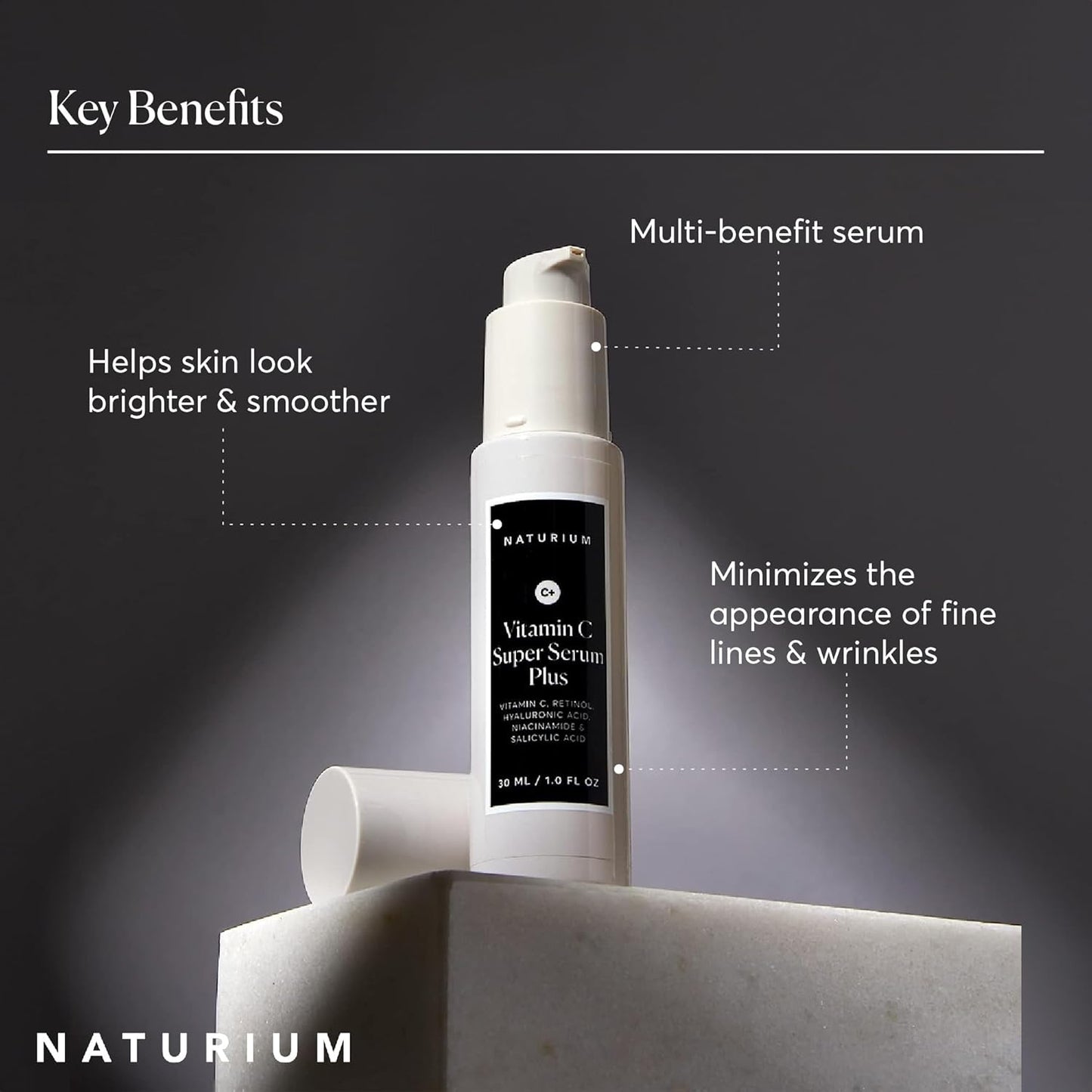 Dluxe Ave. Vitamin C Super Serum Plus/ Retinol Hyaluronic Acid Niacinamide & Salicylic Acid 1 oz