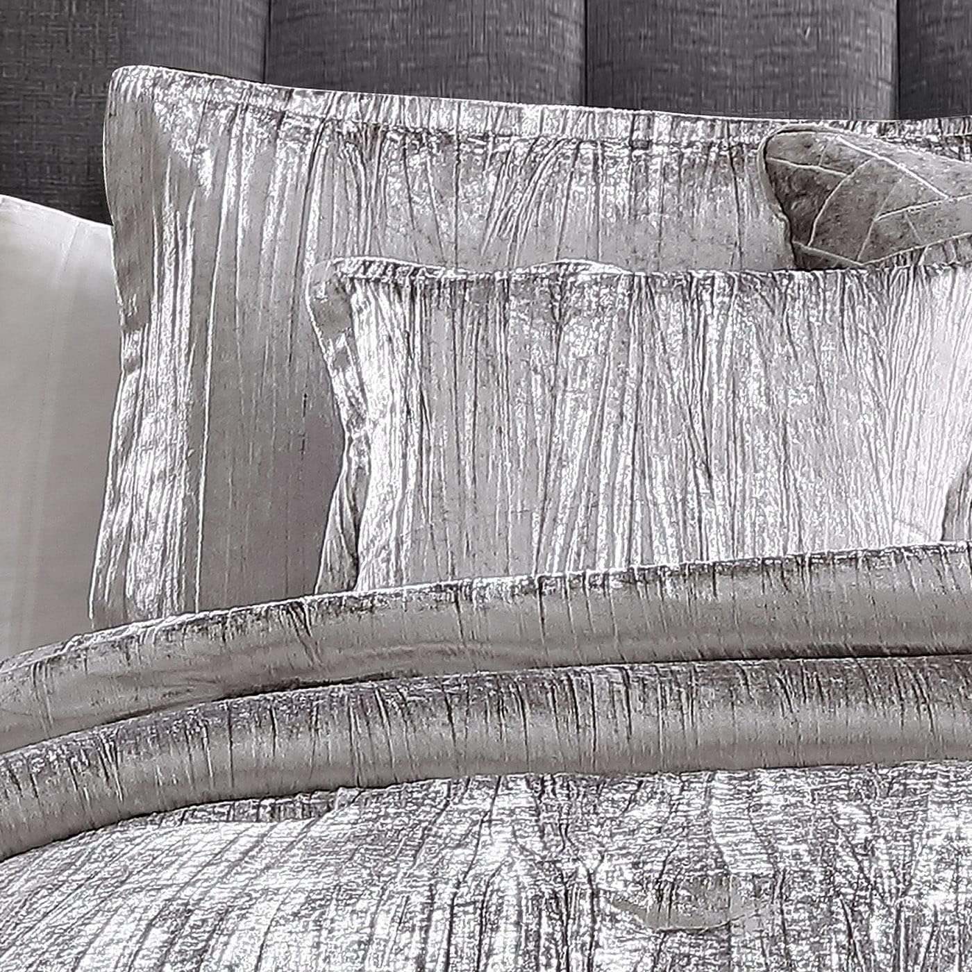 Dluxe Ave. ( KING ) 7 Pcs Comforter Set, Silver
