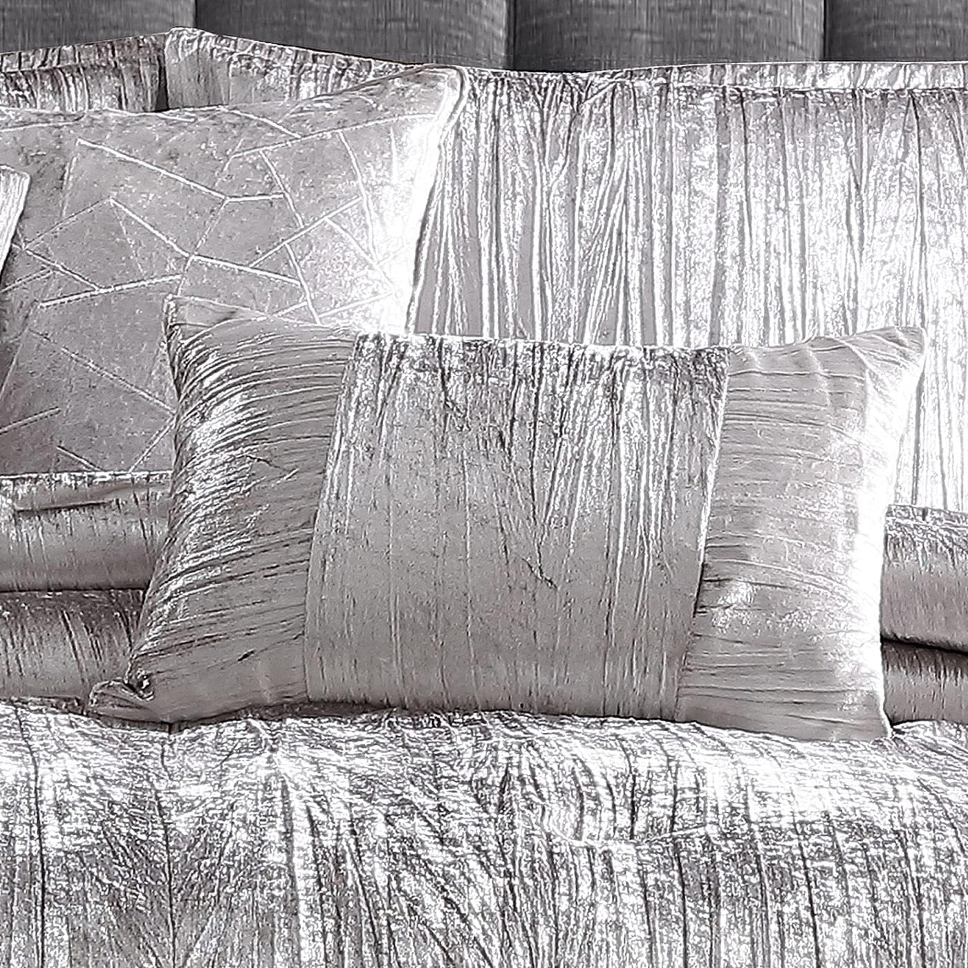 Dluxe Ave. ( KING ) 7 Pcs Comforter Set, Silver