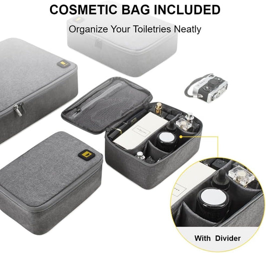 Dluxe Ave. 4 Set Packing Carry On Packing Organizers bags / Grey
